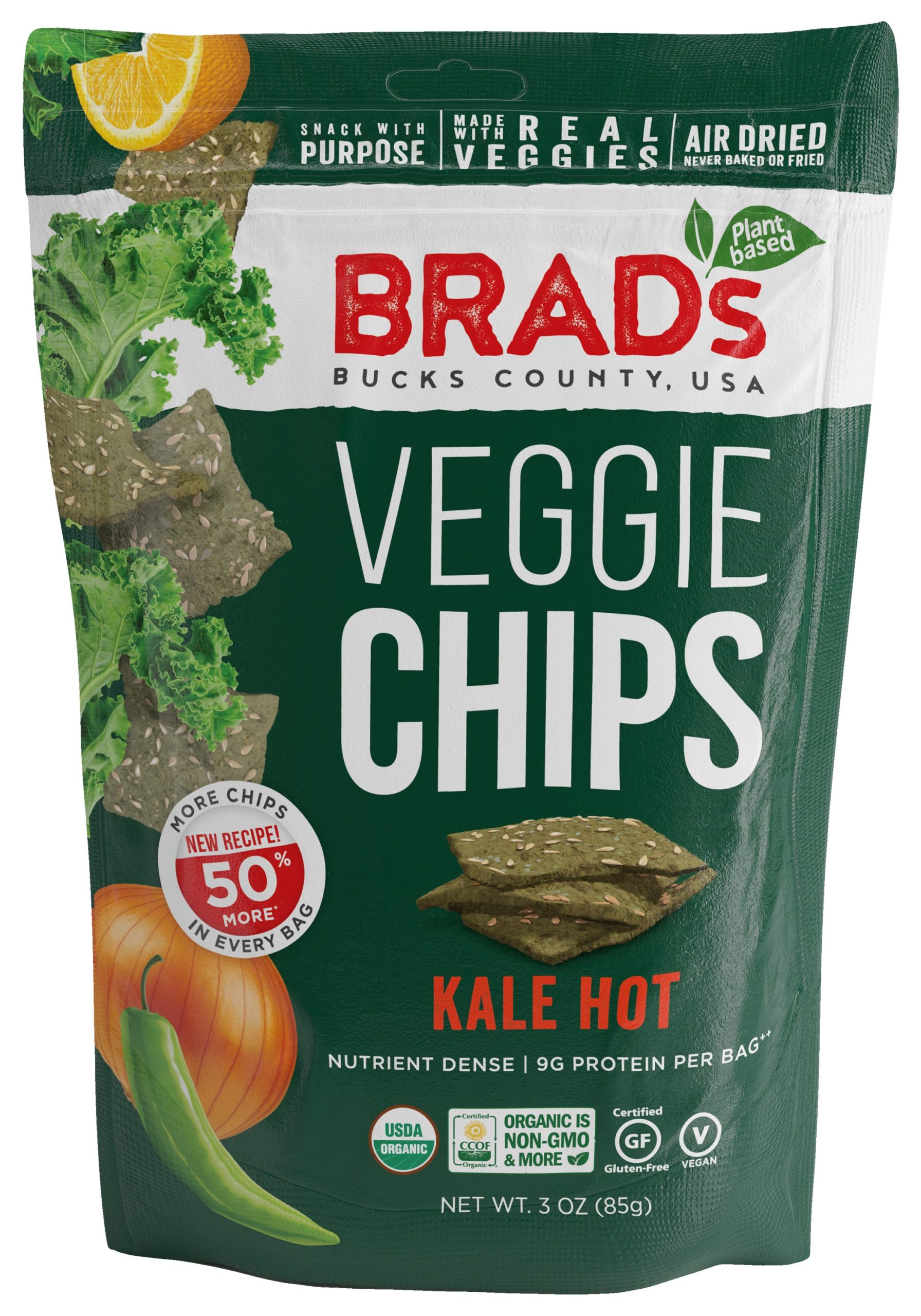 Veggie Chips Kale Hot 12 Pack — Brad's Plant Based