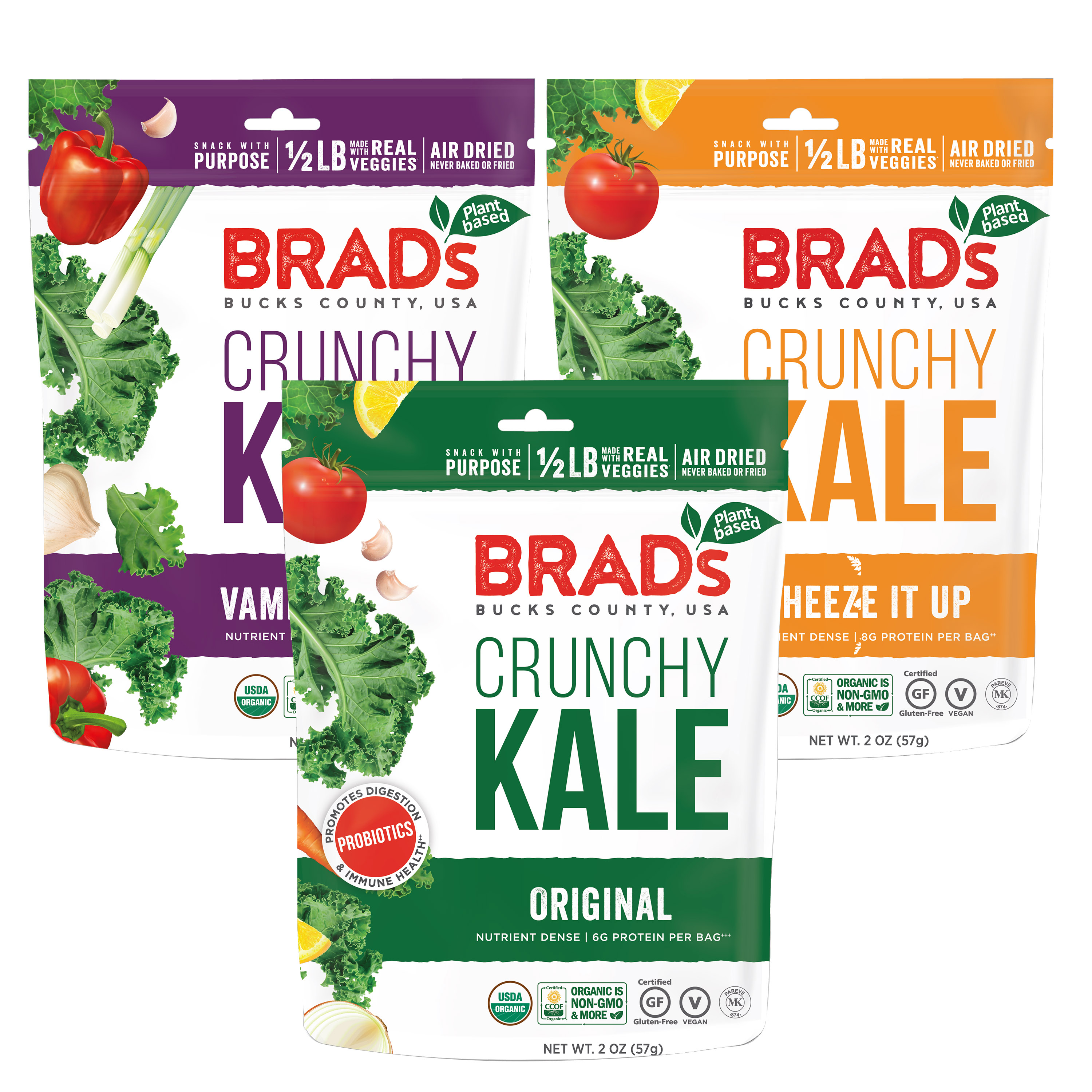 Crunchy Kale Sampler Bundle 12 Pack — Brad's Plant Based