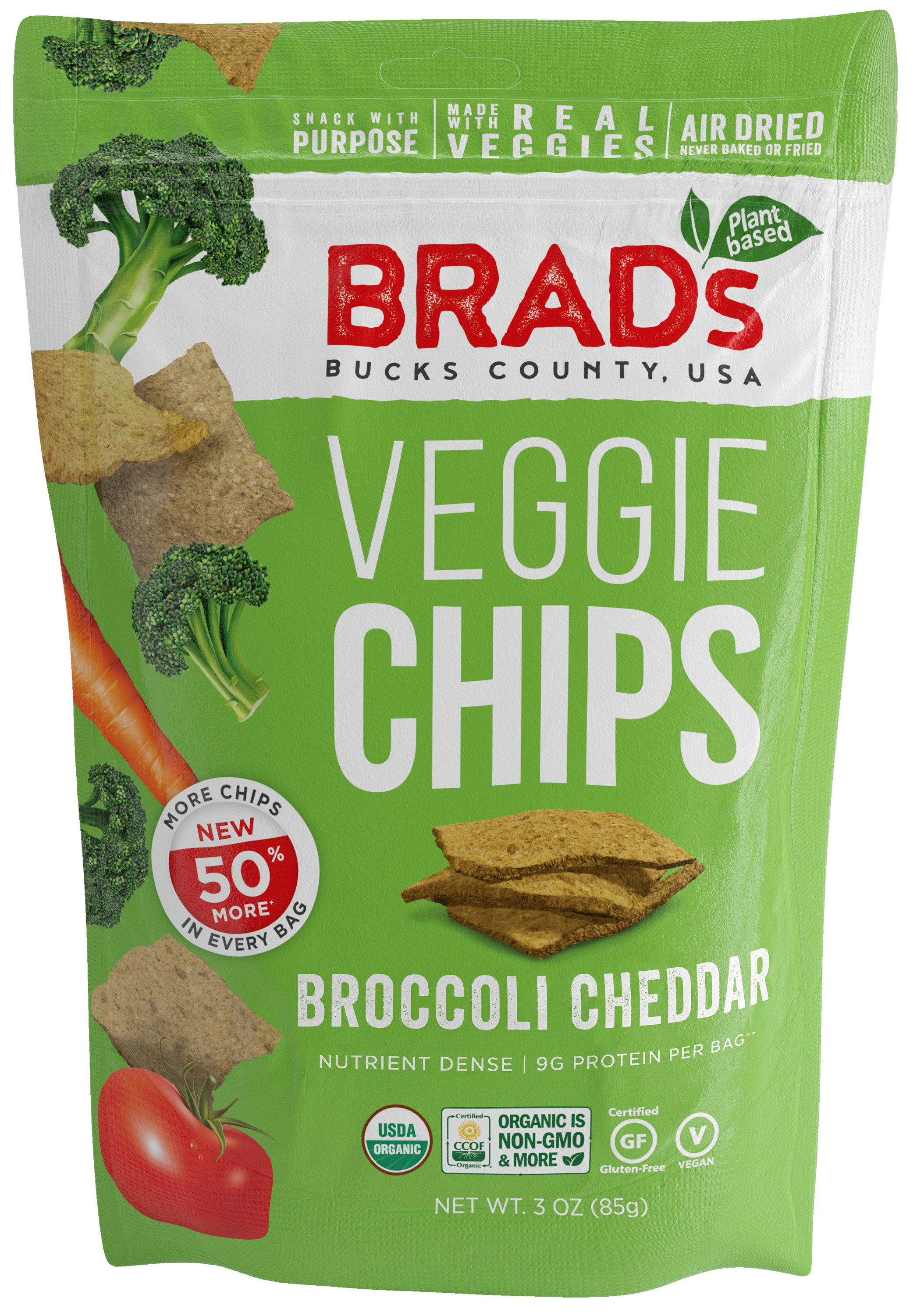 Veggie Chips: Broccoli Cheddar 12 Pack — Brad's Plant Based