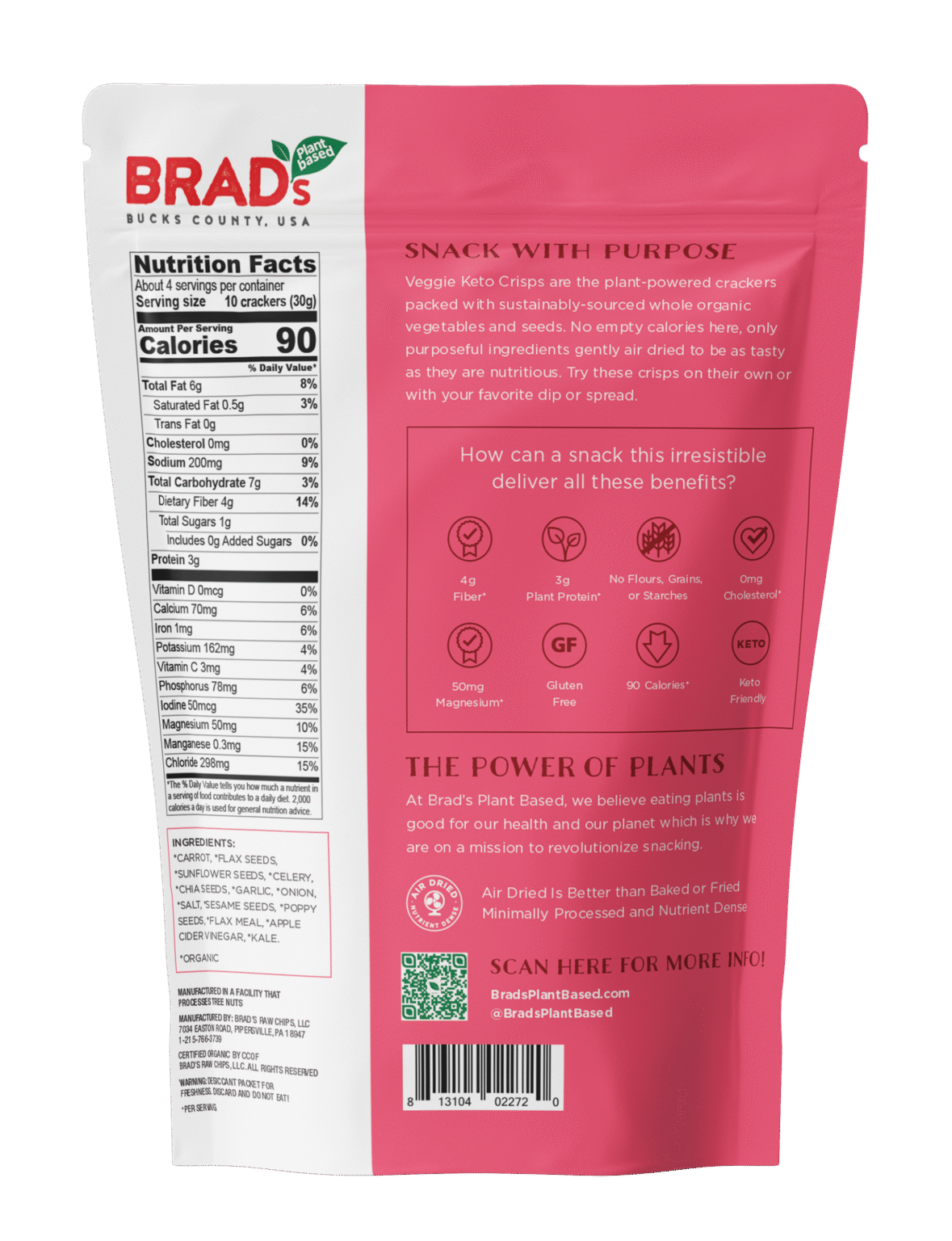 Veggie Keto Crisps Everything Brads Plant Based