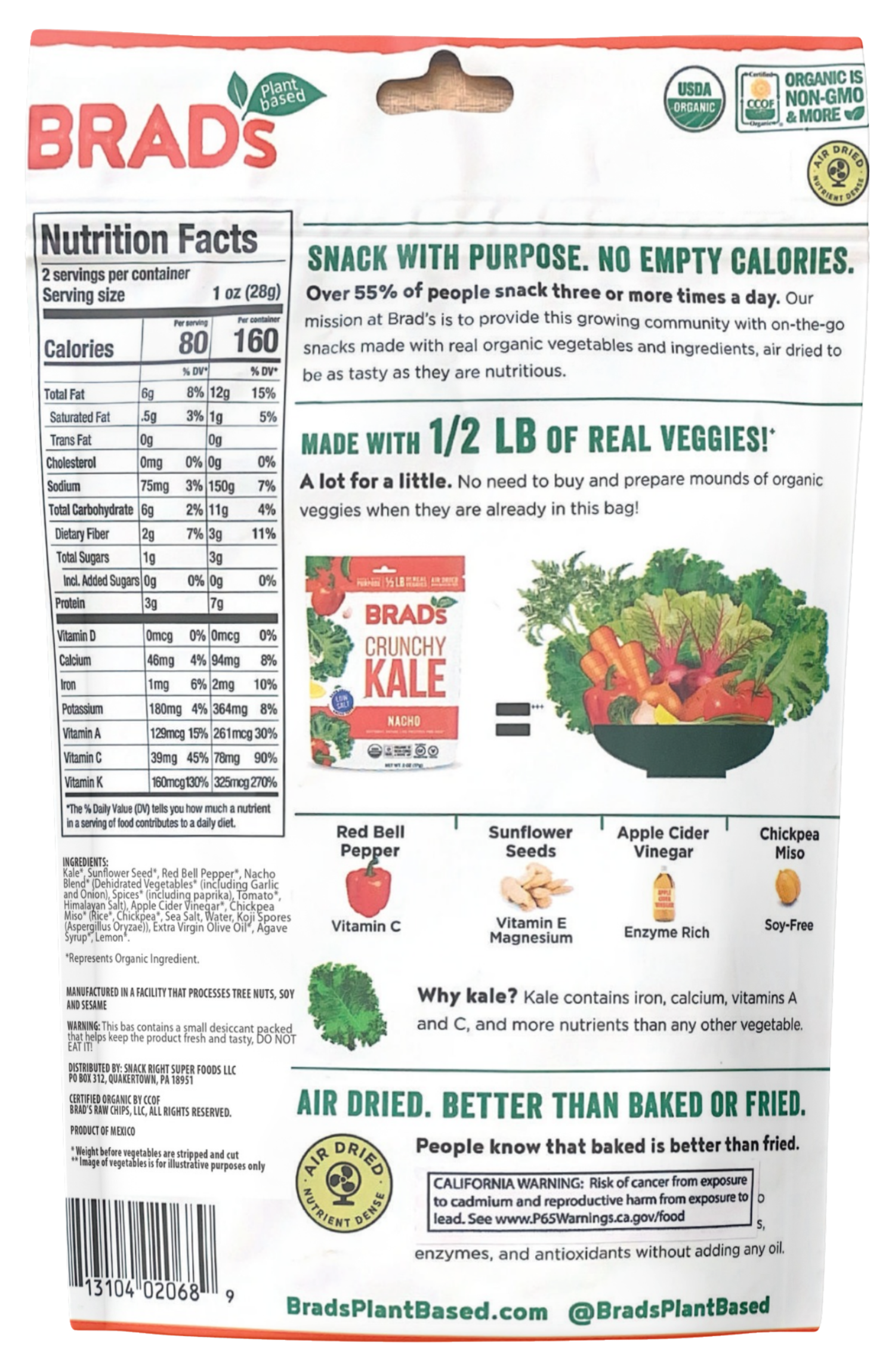 Crunchy Kale: Low Salt Nacho