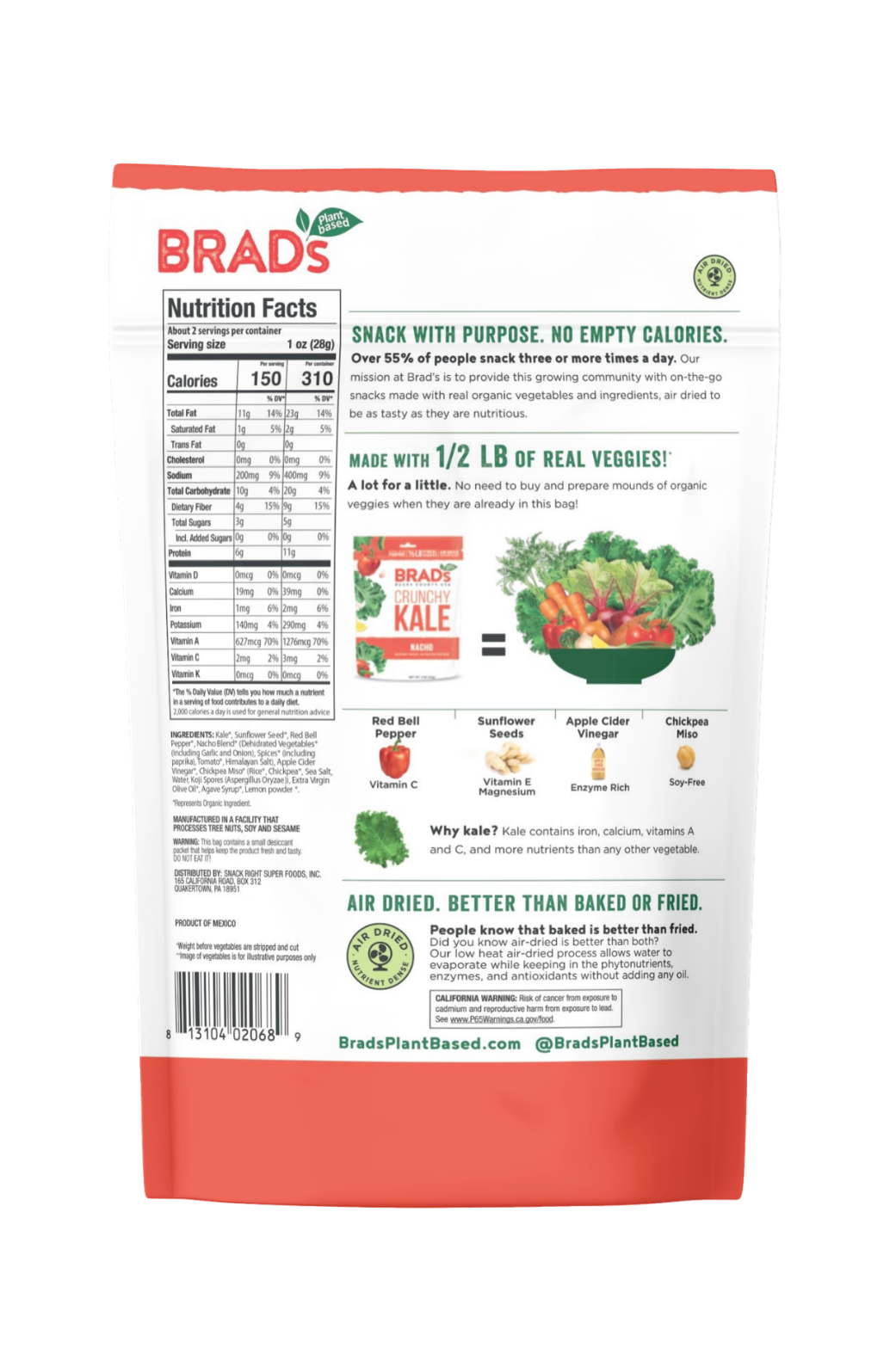 Crunchy Kale: Low Salt Nacho